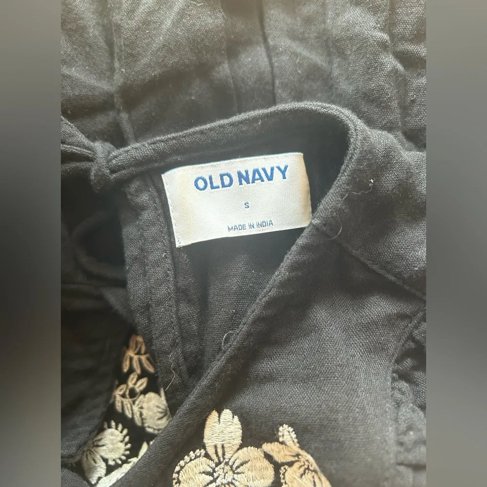 Old Navy Black Dress with White Floral Design - Picture 6 of 8